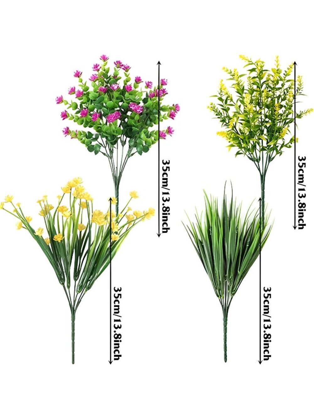 9pcs Artificial UV Resistant Silk Plants for Outdoor
